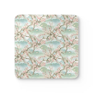 Full-color Print Mdf Coasters High-gloss Cherry Blossom Art - Dipaliz - Cork / 3.75’’ × / Square