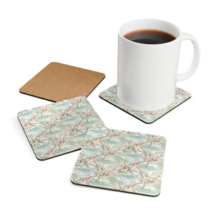 Full-color Print Mdf Coasters High-gloss Cherry Blossom Art - Dipaliz - Cork / 3.75’’ × / Square
