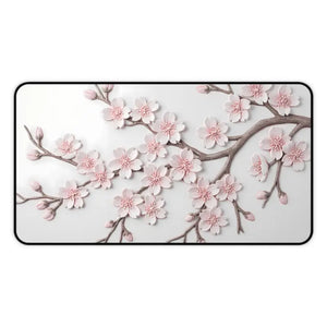 Cherry Blossom Desk Mat - Floral Mouse Pad Protector - Dipaliz - 12’’ × 22’’ - Computer Accessories