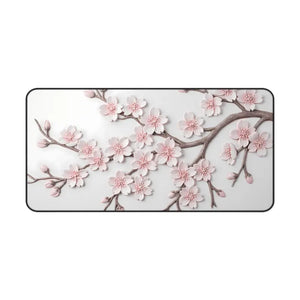 Cherry Blossom Desk Mat - Floral Mouse Pad Protector - Dipaliz - 16’’ × 32’’ - Computer Accessories