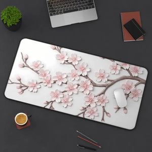 Cherry Blossom Desk Mat - Floral Mouse Pad Protector - Dipaliz - Computer Accessories