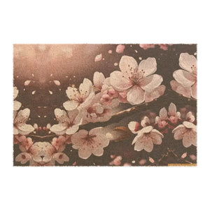 Cherry Blossom Doormat - Tufted Coir Coconut Fiber - Dipaliz - 24’’ x 16’’ - Door Mats