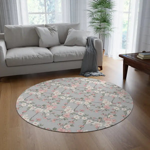 Cherry Blossom Round Rug - Pastel Floral Area - Dipaliz - 60’’ × - Rugs