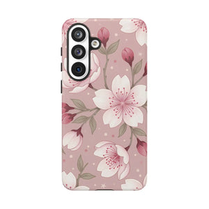Cherry Blossom Tough Phone Case, Pink Floral Protective Cover - Mobile Cases