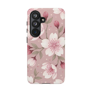 Cherry Blossom Tough Phone Case, Pink Floral Protective Cover - Mobile Cases