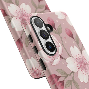 Cherry Blossom Tough Phone Case, Pink Floral Protective Cover - Mobile Cases