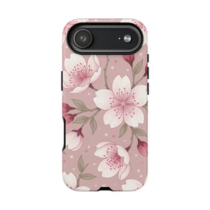 Cherry Blossom Tough Phone Case, Pink Floral Protective Cover - Mobile Cases