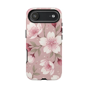 Cherry Blossom Tough Phone Case, Pink Floral Protective Cover - Mobile Cases