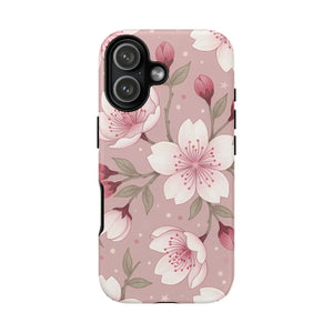 Cherry Blossom Tough Phone Case, Pink Floral Protective Cover - Mobile Cases