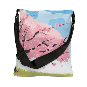Cherry Blossom Adjustable Tote Bag - Elegant Style - Dipaliz - Bags