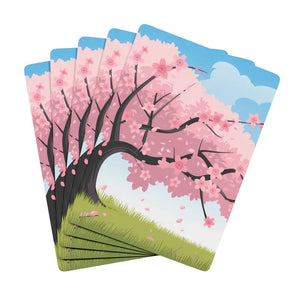 Cherry Blossom Tree Poker Playing Cards 300gsm Premium - Dipaliz - 2.5’’ x 3.5’’ / White / Semi Glossy - Card Games
