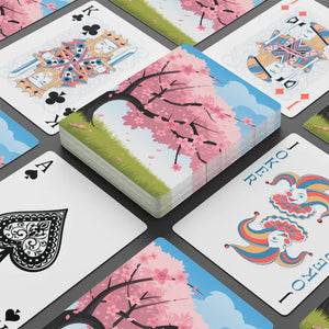 Cherry Blossom Tree Poker Playing Cards 300gsm Premium - Dipaliz - 2.5’’ x 3.5’’ / White / Semi Glossy - Card Games