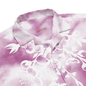 Button Shirt - Pink Marble Floral - Summer Cool Style - Dipaliz