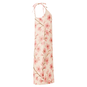 Cherry Blossom Midi Dress with Built-in Bra - Dipaliz - Dresses
