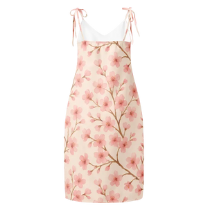 Cherry Blossom Midi Dress with Built-in Bra - Dipaliz - Dresses