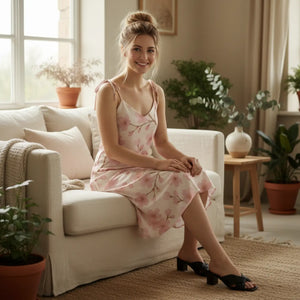 Cherry Blossom Midi Dress – Built-in Bra - Dipaliz - Dresses - Xs