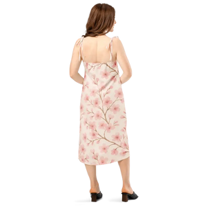 Cherry Blossom Midi Dress with Built-in Bra - Dipaliz - Dresses