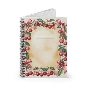 Vintage Cherry Wreath Spiral Notebook - 6x8 Journal - Dipaliz - Journals