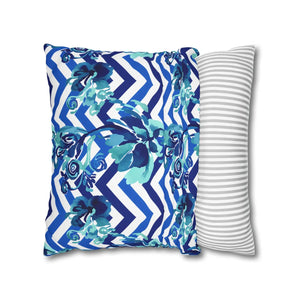 Chevron Floral Square Pillow – Polyester Canvas - Dipaliz - Chair & Sofa Cushion Covers