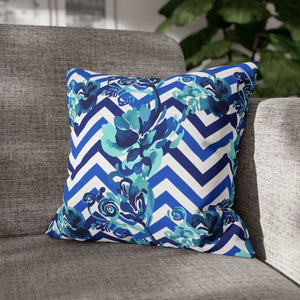 Chevron Floral Square Pillow – Polyester Canvas - Dipaliz - Chair & Sofa Cushion Covers