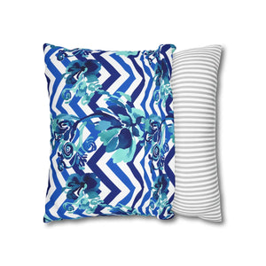 Chevron Floral Square Pillow – Polyester Canvas - Dipaliz - Chair & Sofa Cushion Covers