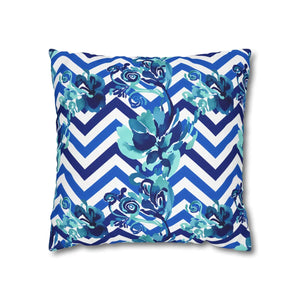 Chevron Floral Square Pillow – Polyester Canvas - Dipaliz - Chair & Sofa Cushion Covers