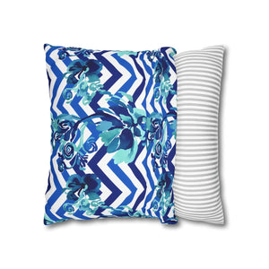 Chevron Floral Square Pillow – Polyester Canvas - Dipaliz - Chair & Sofa Cushion Covers