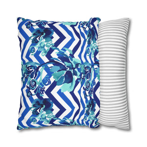 Chevron Floral Square Pillow – Polyester Canvas - Dipaliz - Chair & Sofa Cushion Covers