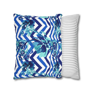 Chevron Floral Square Pillow – Polyester Canvas - Dipaliz - Chair & Sofa Cushion Covers