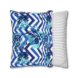 Chevron Floral Square Pillow – Polyester Canvas - Dipaliz - Chair & Sofa Cushion Covers