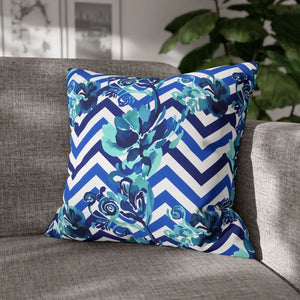 Chevron Floral Square Pillow – Polyester Canvas - Dipaliz - Chair & Sofa Cushion Covers