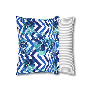 Chevron Floral Square Pillow – Polyester Canvas - Dipaliz - Chair & Sofa Cushion Covers