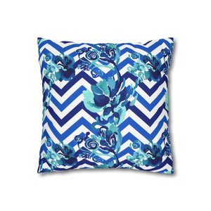 Chevron Floral Square Pillow – Polyester Canvas - Dipaliz - Chair & Sofa Cushion Covers