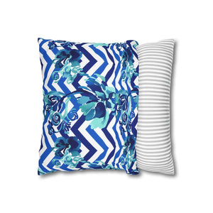 Chevron Floral Square Pillow – Polyester Canvas - Dipaliz - Chair & Sofa Cushion Covers