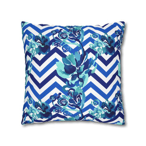 Chevron Floral Square Pillow – Polyester Canvas - Dipaliz - Chair & Sofa Cushion Covers