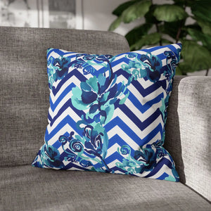 Chevron Floral Square Pillow – Polyester Canvas - Dipaliz - Chair & Sofa Cushion Covers