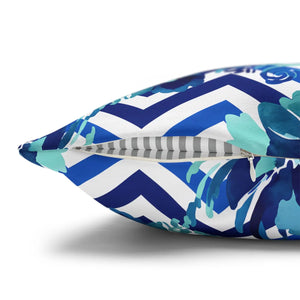 Chevron Floral Square Pillow – Polyester Canvas - Dipaliz - Chair & Sofa Cushion Covers