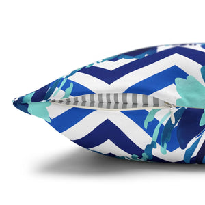 Chevron Floral Square Pillow – Polyester Canvas - Dipaliz - Chair & Sofa Cushion Covers
