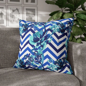 Chevron Floral Square Pillow – Polyester Canvas - Dipaliz - Chair & Sofa Cushion Covers