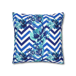 Chevron Floral Square Pillow – Polyester Canvas - Dipaliz - Chair & Sofa Cushion Covers