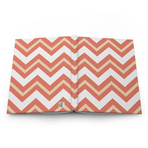 Peach Zigzag Pattern Hardcover Journal - Matte Laminated - Dipaliz - Journals