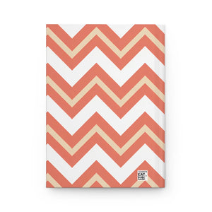 Peach Zigzag Pattern Hardcover Journal - Matte Laminated - Dipaliz - Journals