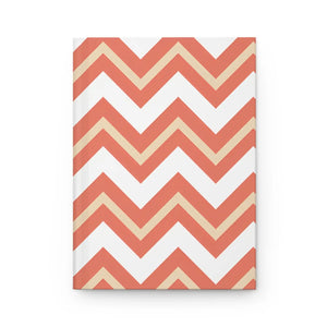 Peach Zigzag Pattern Hardcover Journal - Matte Laminated - Dipaliz - Journals