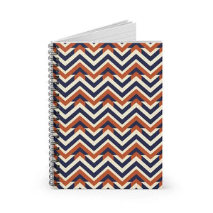 Chevron Pattern Spiral Notebook - Retro Navy and Rust - Dipaliz - one Size - Paper Products