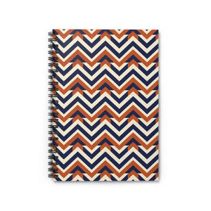 Retro Chevron Pattern Spiral - Rust Ruled Notebook - Dipaliz - Journals
