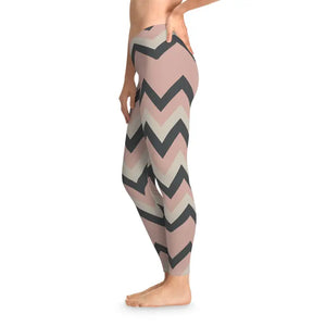 Chevron Print Leggings - Pink Zigzag Stretch - Dipaliz - Gifts Online