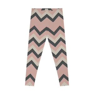 Chevron Print Leggings - Pink Zigzag Stretch - Dipaliz - Gifts Online
