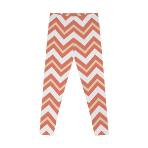 Retro Chevron Stripe Leggings Mid-rise Waistband - Dipaliz