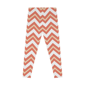 Retro Chevron Stripe Leggings Mid-rise Waistband - Dipaliz