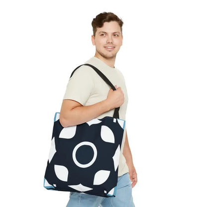 Elevate Style: Black & White Abstract Pattern Tote Bag! - Large Bags